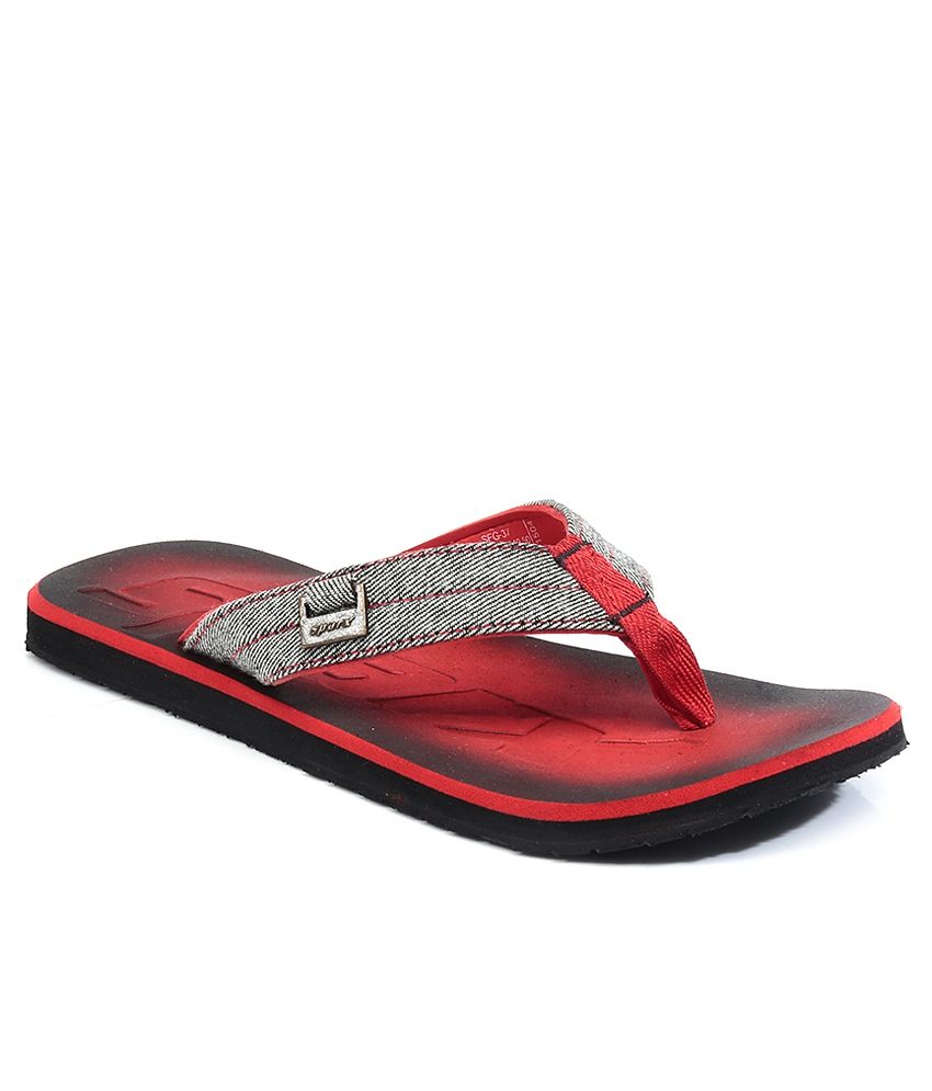 sparx slippers red colour