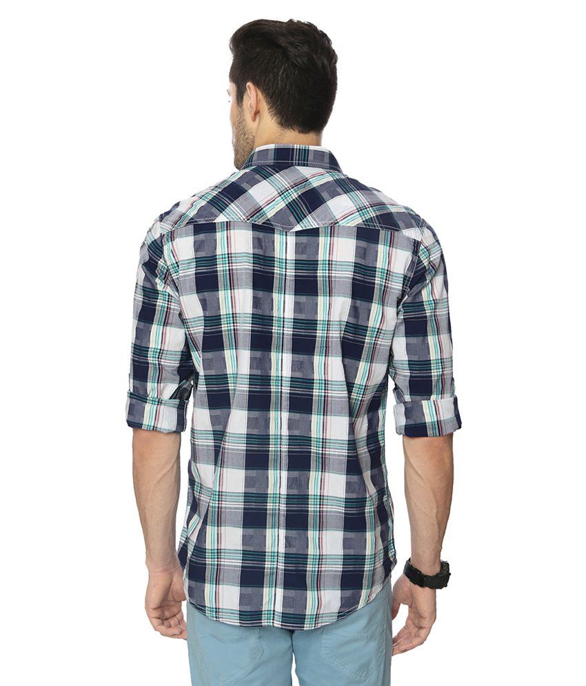 navy check shirt women