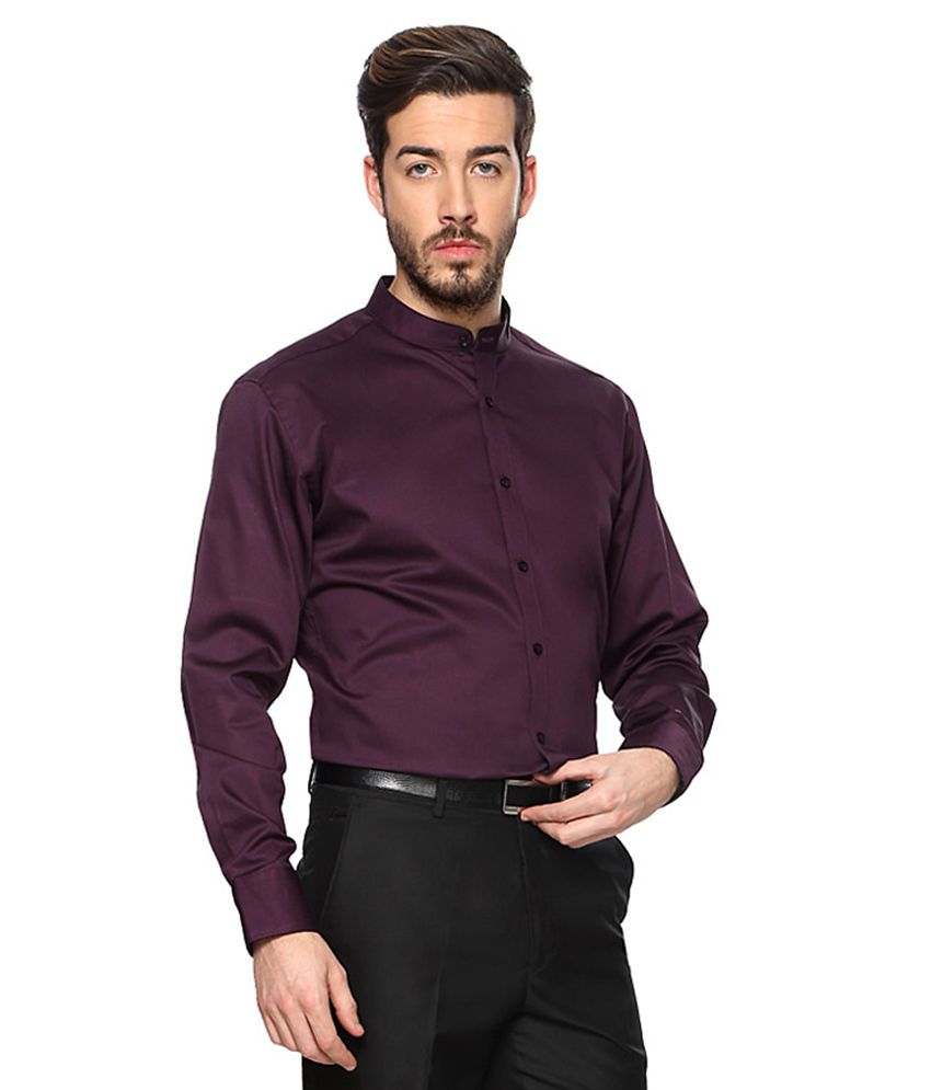 Van Heusen Purple Mandarin Collar Shirt 