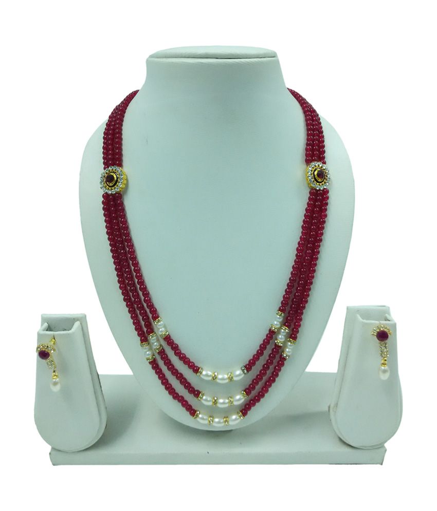 More&more Red Choker Style Diva Necklace Set Buy More&more Red Choker