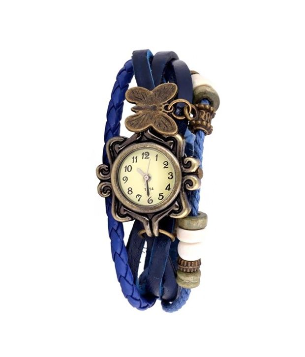 Urbano Leather Analog GoldenRod Watches for Women