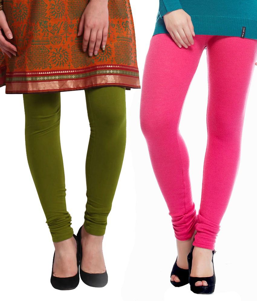 Abstra Green&Pink Cotton Leggings Price in India - Buy Abstra Green ...