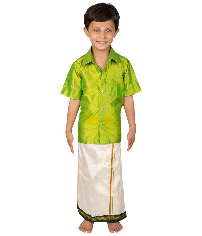 green shirt and dhoti