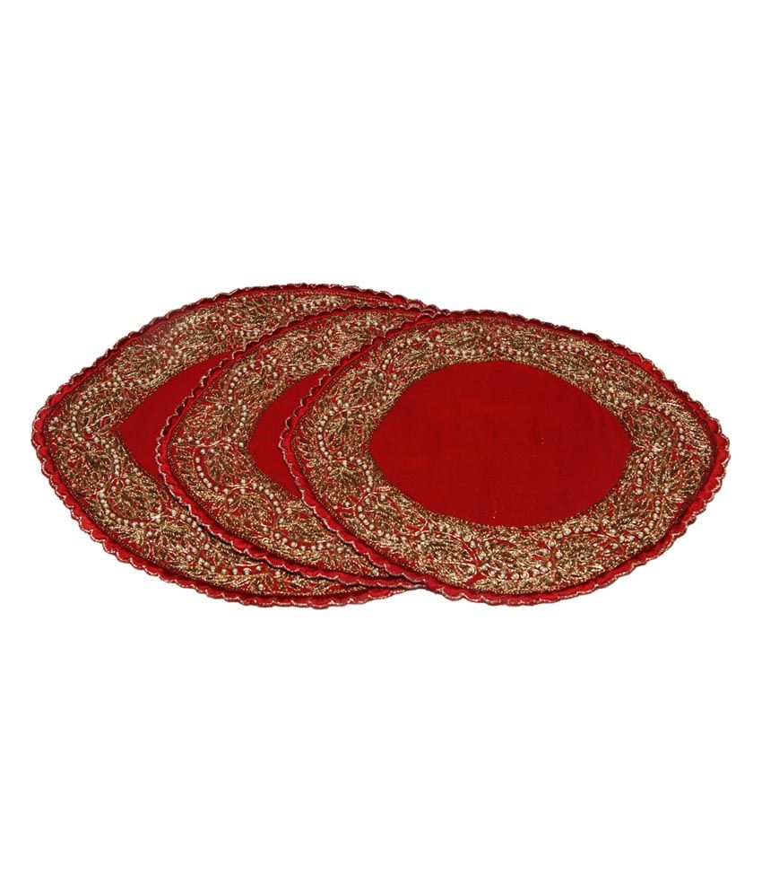Mistletoe Red Georgette Ethnic Zari Hand Embroidered Dressing