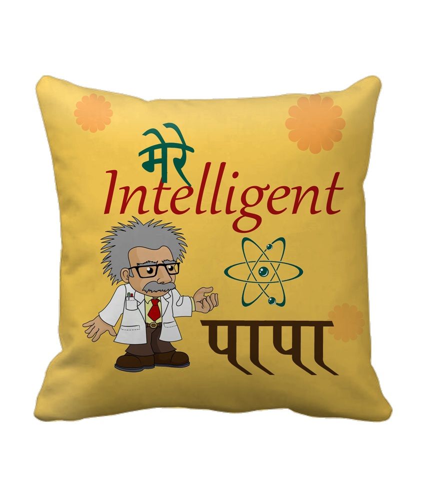Tiedribbons Yellow Silk Printed Unique Intelligent Papa Hindi