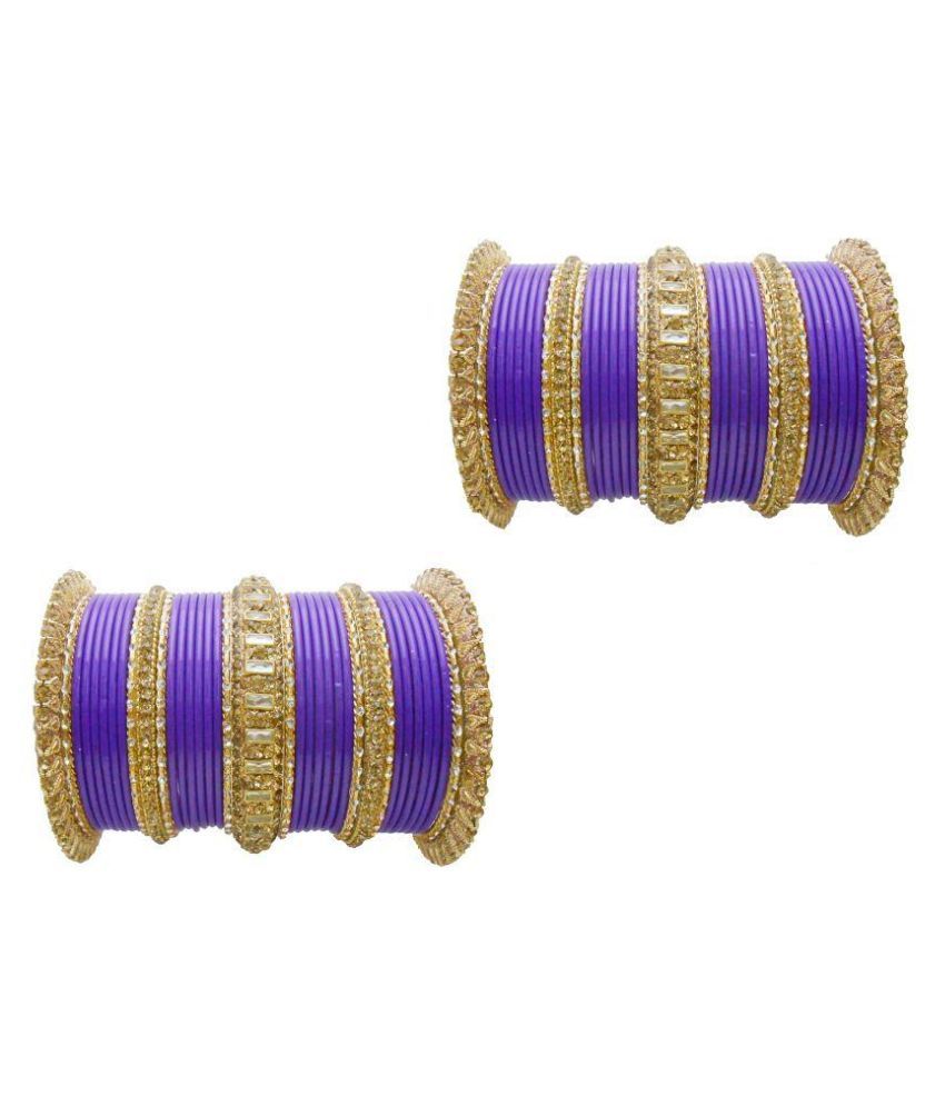 My Design Lac Gold Plating Studded Multi Coloured Bridal Chura Buy My