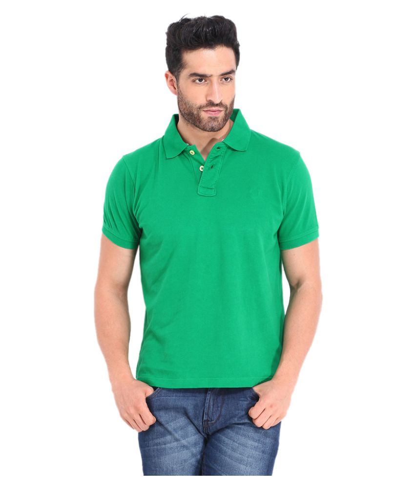     			Concept Green Cotton Polo T-Shirt