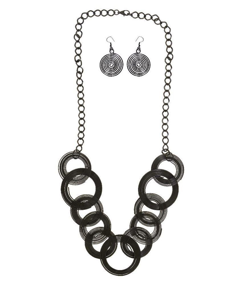 COMFTY Black Alloy Necklace Set Buy COMFTY Black Alloy Necklace Set