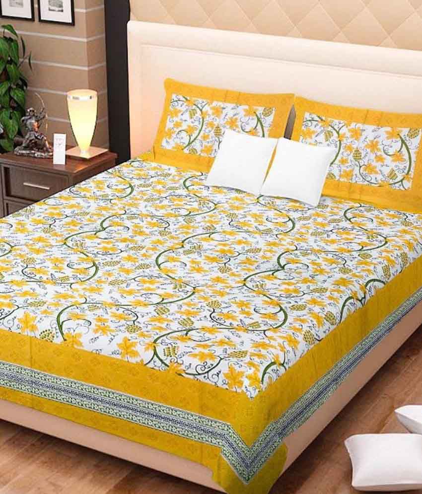     			Kismat Collection - Multi Cotton Double Bedsheet with 2 Pillow Covers