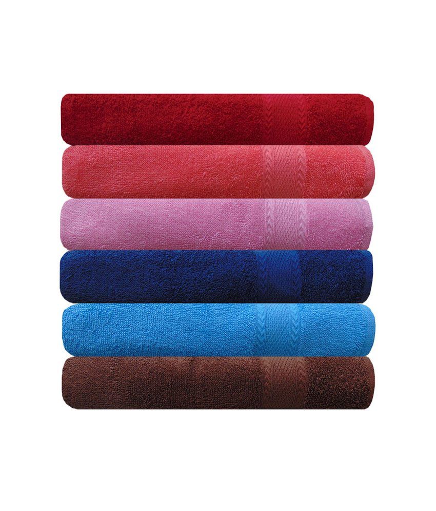 Akin Royal MultiColor Cotton Hand Towels Set Of 6 Buy Akin Royal