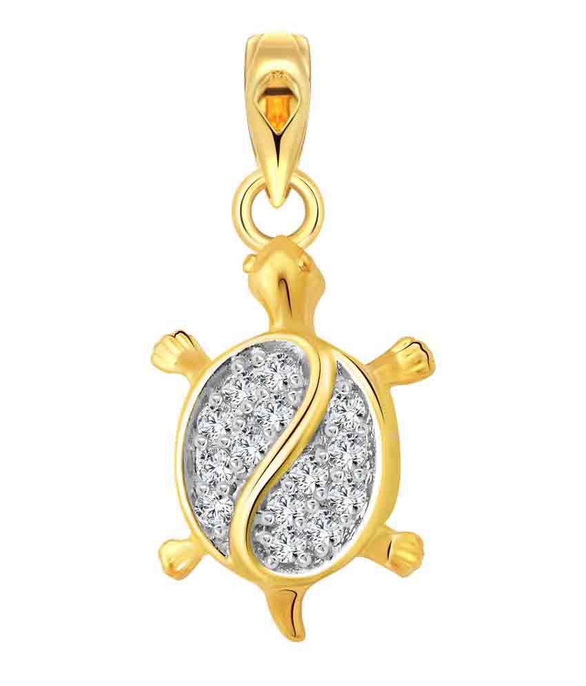     			Vighnaharta Alloy Gold Plating Cubiz Zirconia Studded Gold Colour Pendant Without Chain