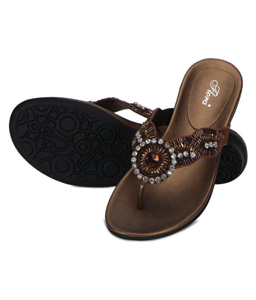 Flora Brown Flats Price in India Buy Flora Brown Flats Online at Snapdeal