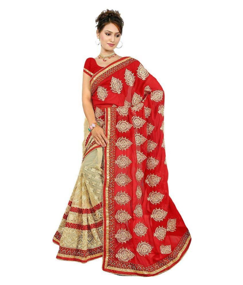 red chiffon sarees online