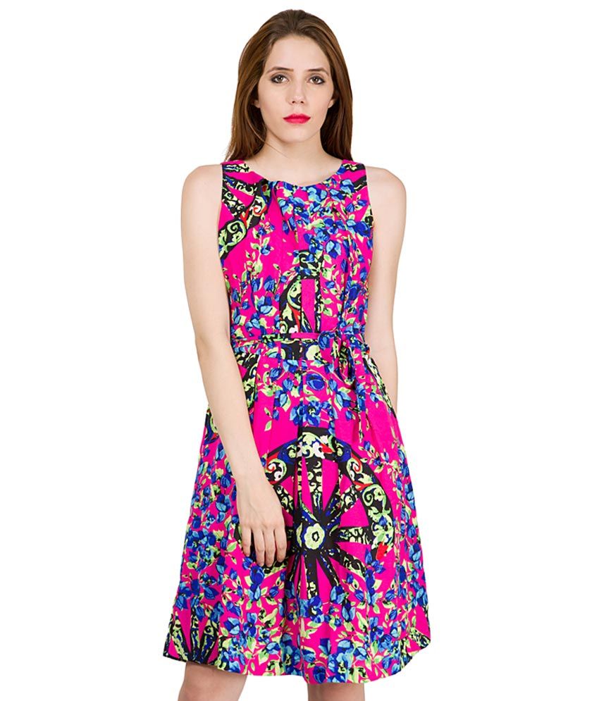 Tokyo Talkies Pink Boat Neck Dress - Buy Tokyo Talkies Pink Boat Neck Dress Online at Best 