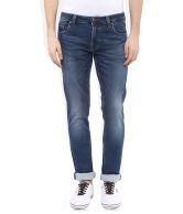 Lawman Pg3 Egyption Blue Patented Vertebrae Slim Fit Jeans