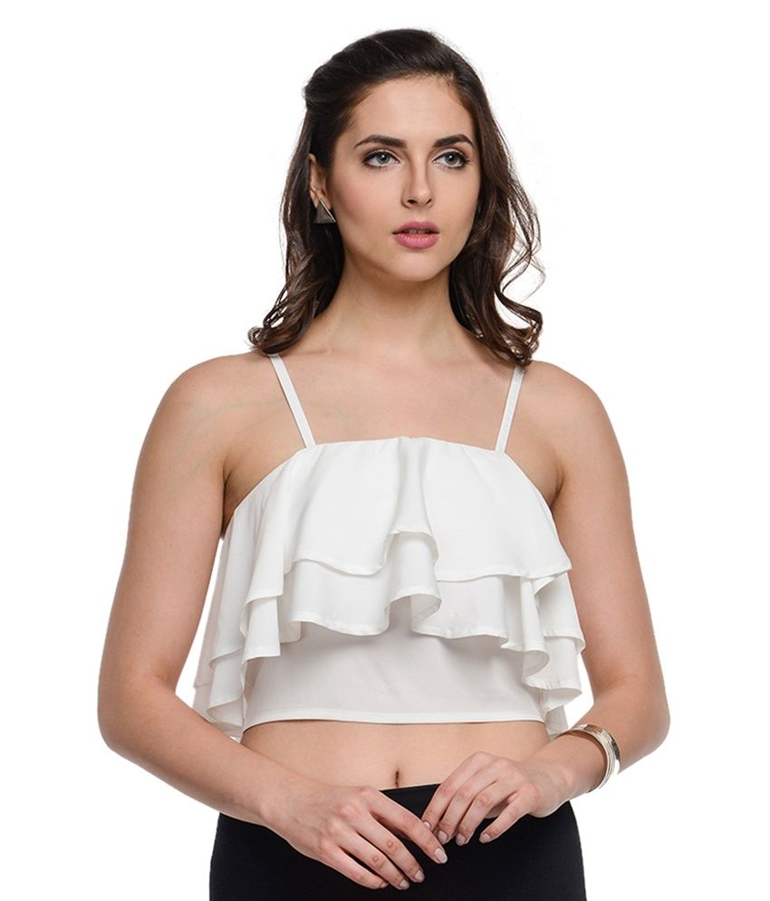 At499 White Polyester Crop Top Buy At499 White Polyester Crop Top Online At Best Prices In