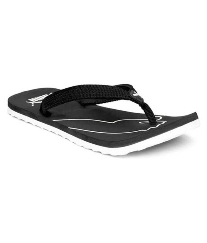 puma black flip flops