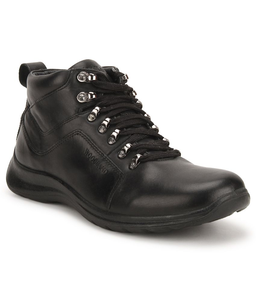 Woodland Black Boots - Buy Woodland Black Boots Online at Best Prices ...