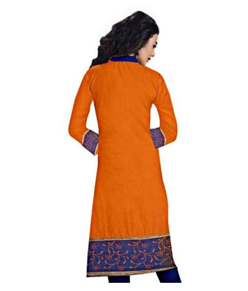 orange color kurti combination