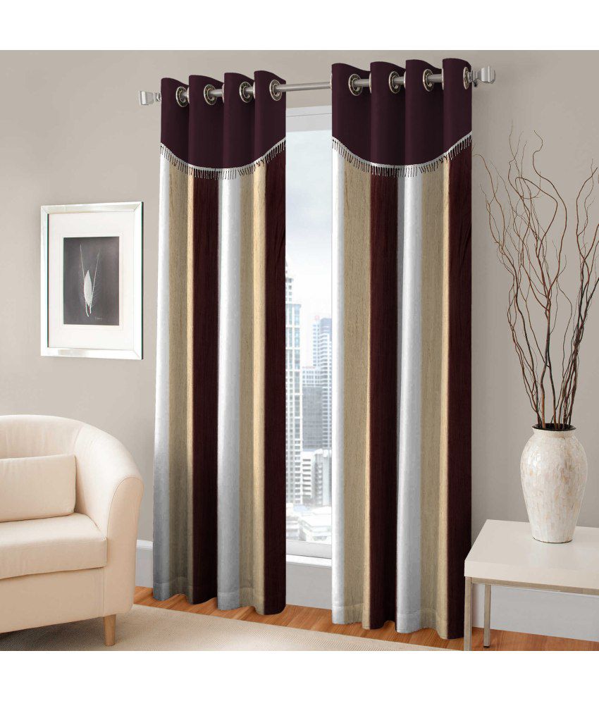     			Fashion Fab Set of 2 Door Eyelet Curtain Printed Multi Color
