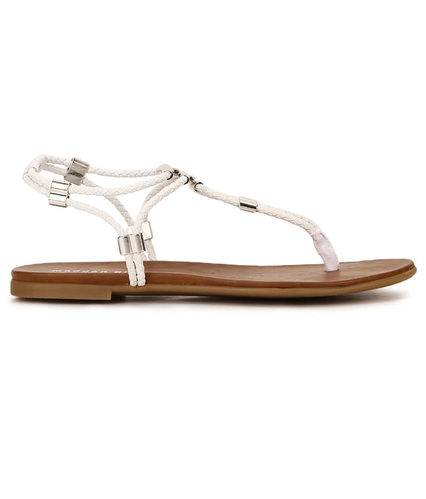 steve madden flat white sandals