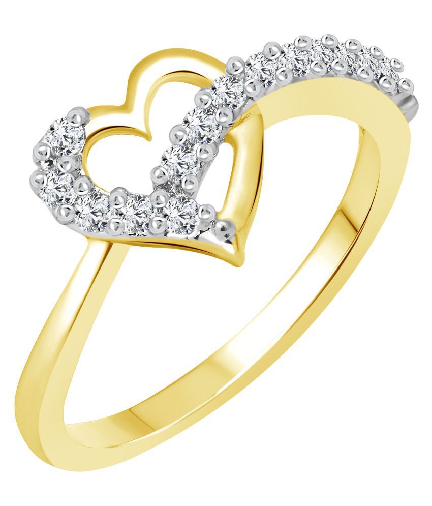     			Vighnaharta Alloy Gold Plating Cubiz Zirconia Studded Gold Coloured Ring