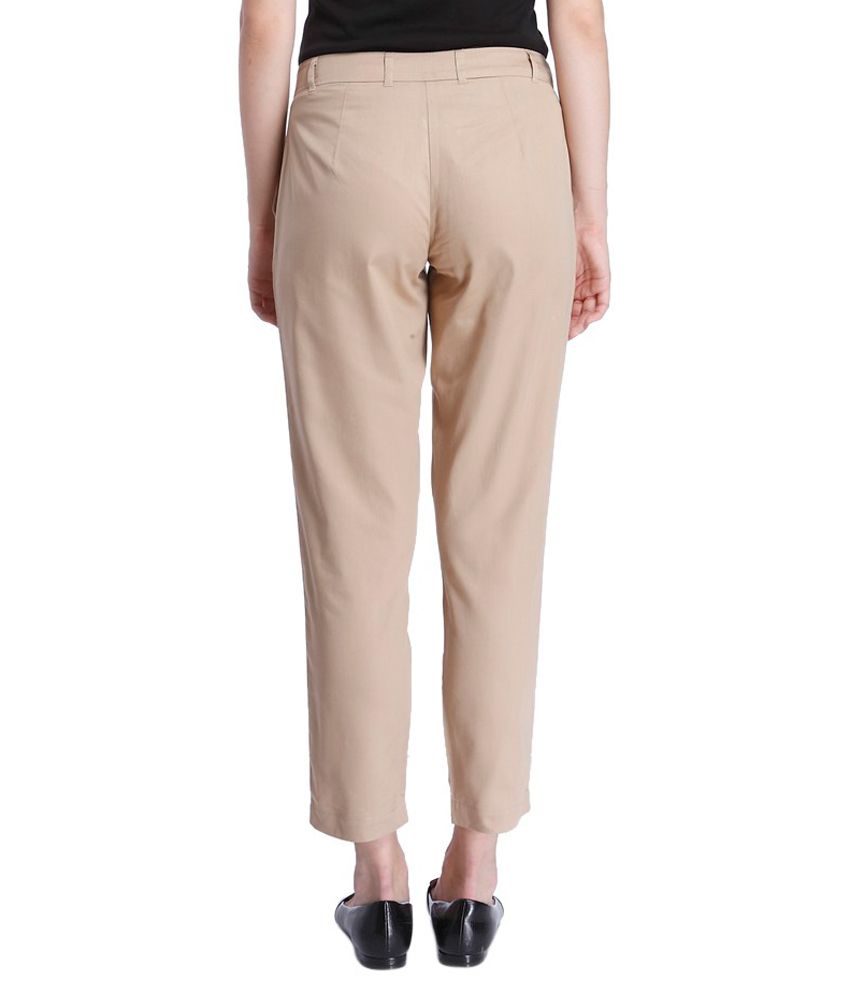 Buy Vero Moda Beige Straight Fit Trousers Online at Best Prices in ...