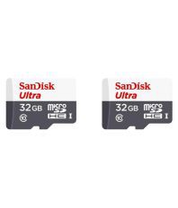 SanDisk Ultra Micro SDHC 32GB 48MB/S UHS-I Card - Pack of 2