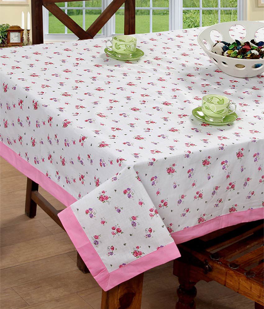     			BSB Trendz White Cotton Table Cover