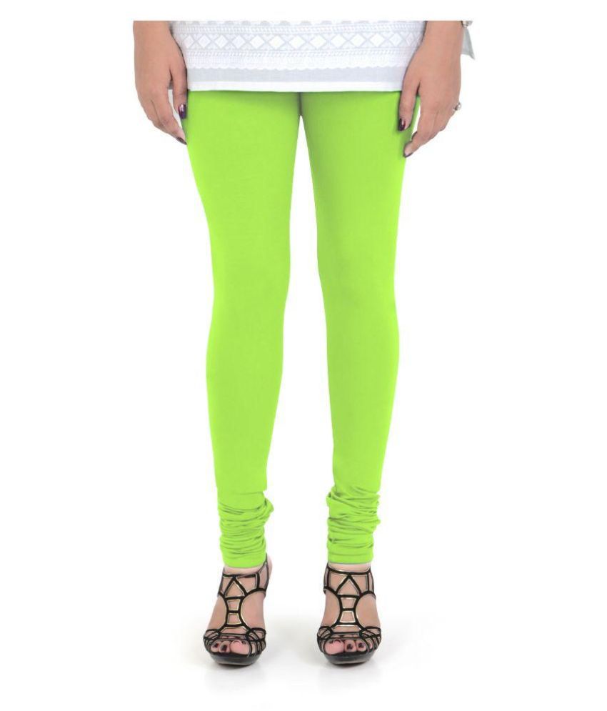     			Vami Neon Green Cotton Leggings