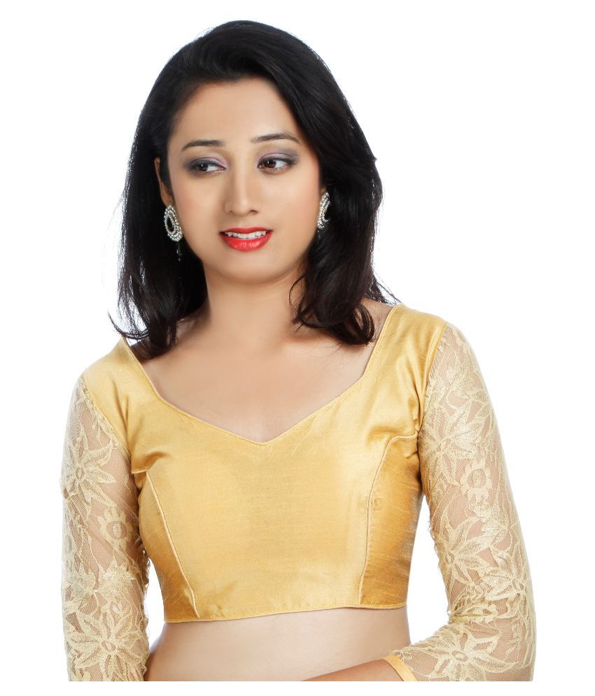 Lady In Style Gold Silk Blouses - Buy Lady In Style Gold Silk Blouses ...