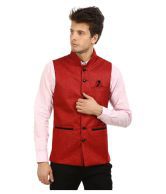 Zuricch Red Casual Waistcoats