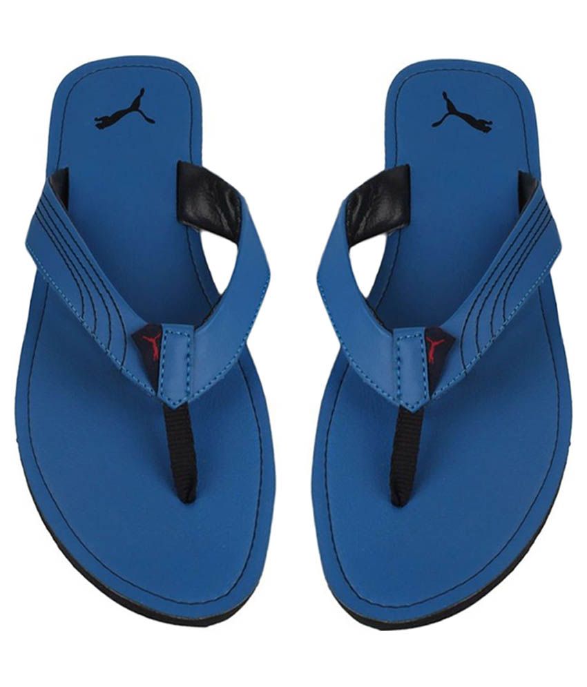 puma blue flip flops