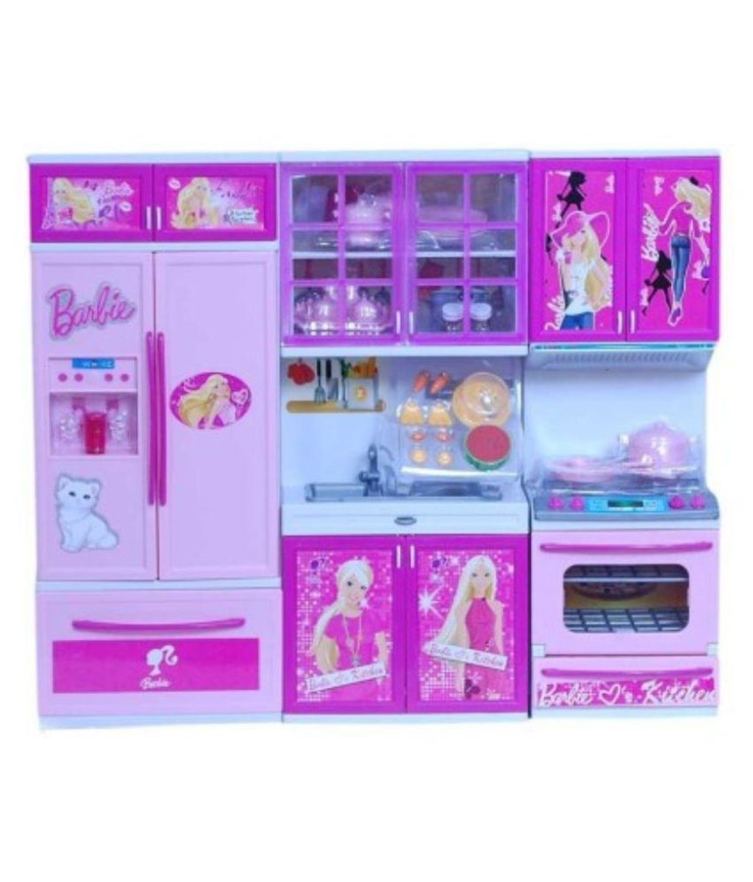 pink plastic kitchen set