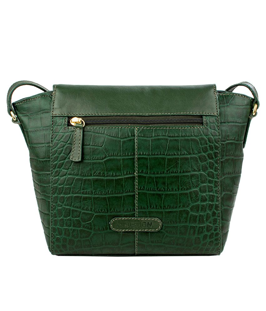 Hidesign Green Pure Leather Sling Bag - Buy Hidesign Green Pure Leather Sling Bag Online at Best 