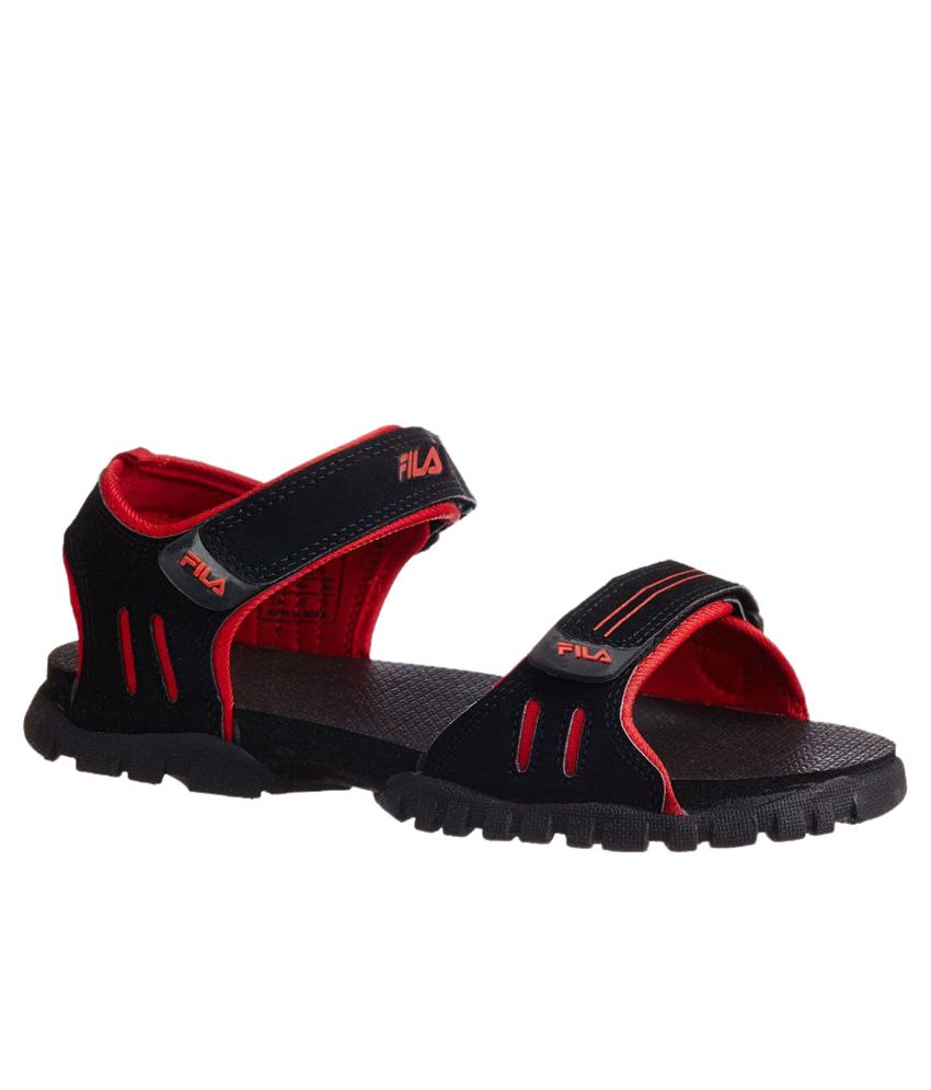 fila black floater sandals