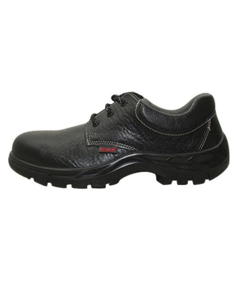 Buy Karam Fs02 Black Leather Safety Shoes Online at Low Price in India ...