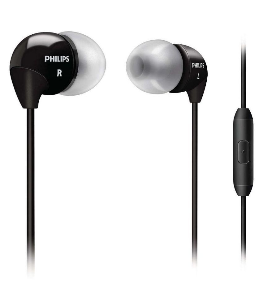 Philips SHE3595 In Ear Wired With Mic Earphones Black Buy Philips