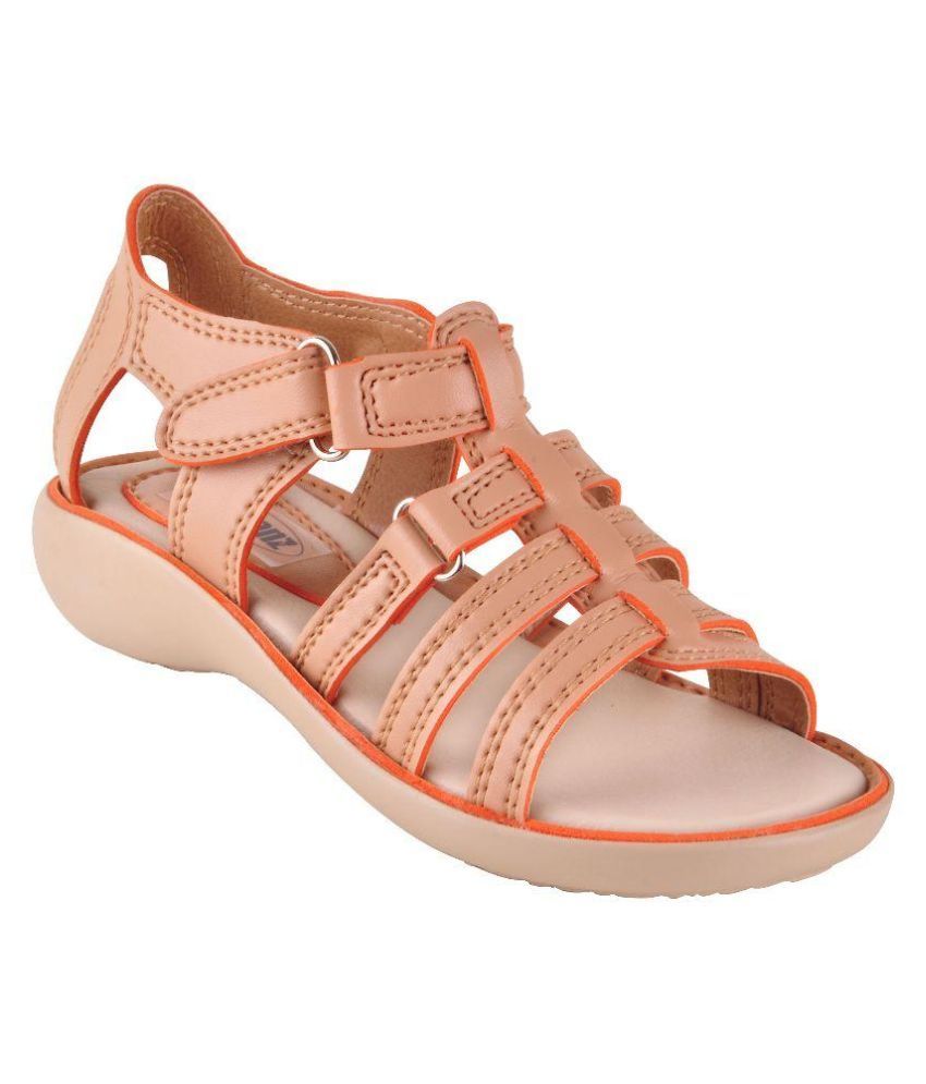 metro solid peach sandals