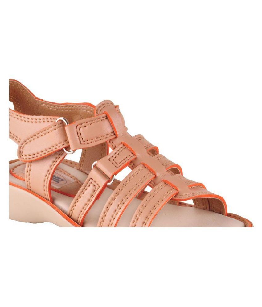 peach sandals flat