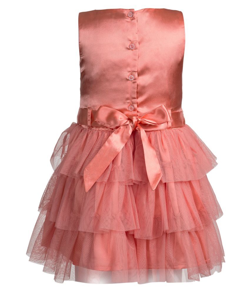 peach colour party frock