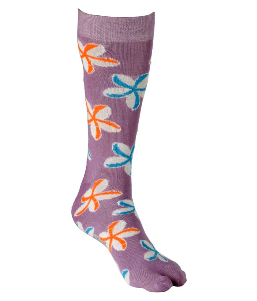 Texlon Multicolor Cotton Mid Calf Length Socks for Women - Pack of 4 ...