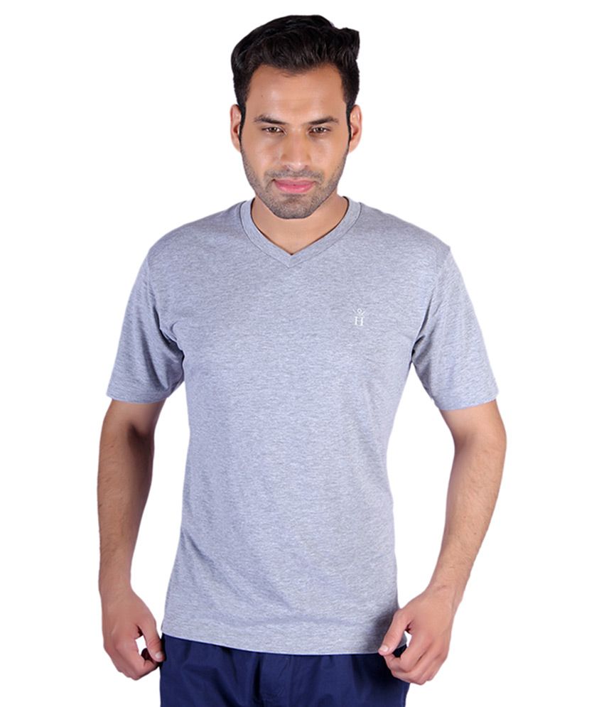 mens grey v neck t shirts