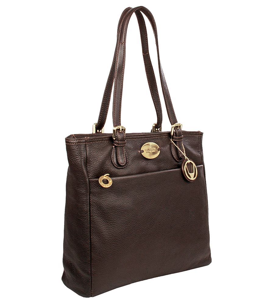 hidesign brown textured shoulder bag