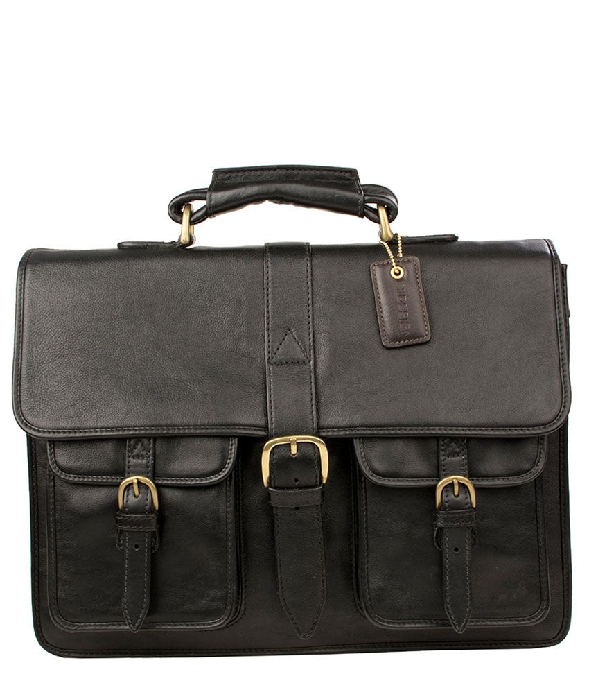 Hidesign Castello Black Leather Briefcase - Buy Hidesign Castello Black ...