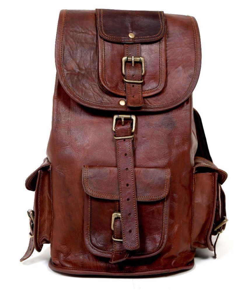 raw leather backpack
