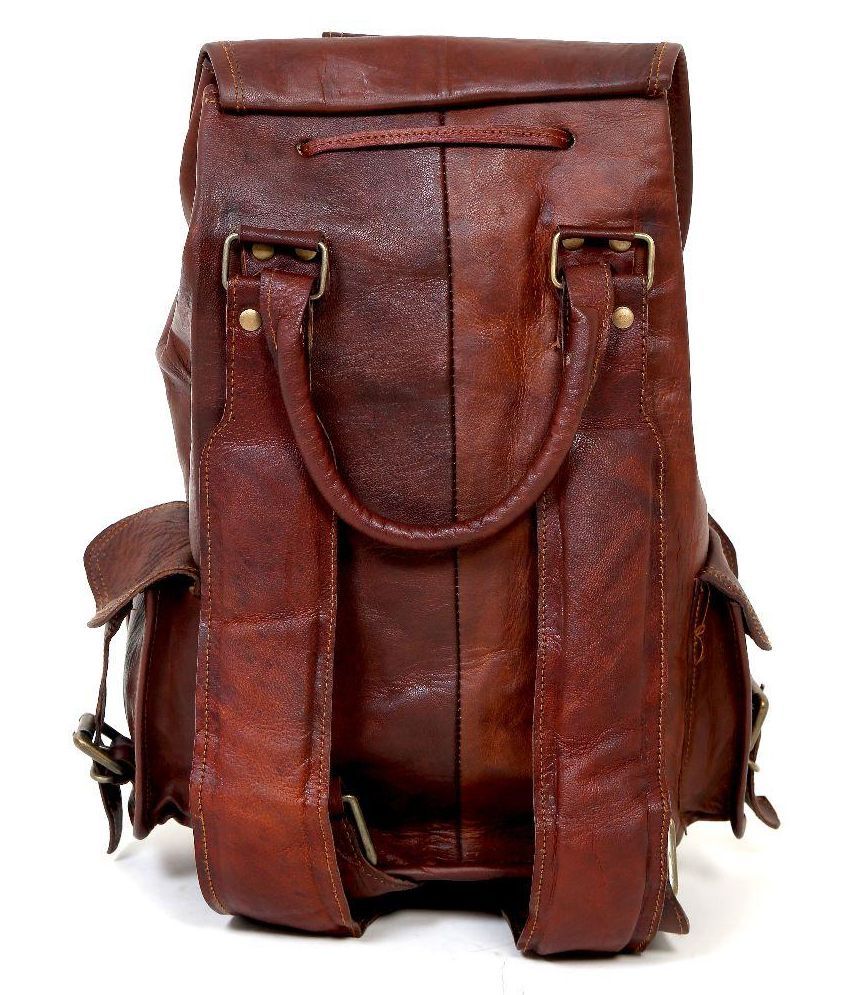 raw leather backpack