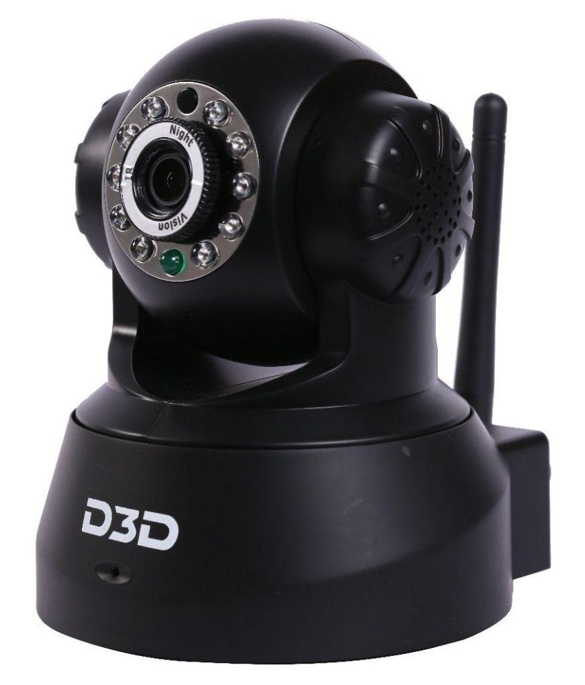 D3D Security Wireless IP Camera CCTV Camera Black Price in India