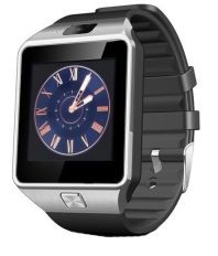 Life Like Dz09 Bluetooth Smartwatch With Sim & Sd Card Support-Silver-Rubber Strap