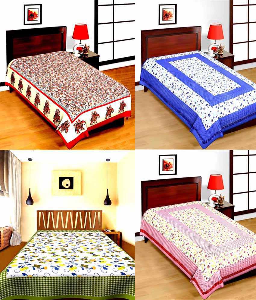     			UniqChoice Single Cotton Floral Bed Sheet